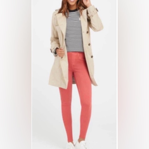 Spanx Jeanish Leggings High Rise Pull On Pant Island Red Women's Size Medium EUC - Picture 2 of 12